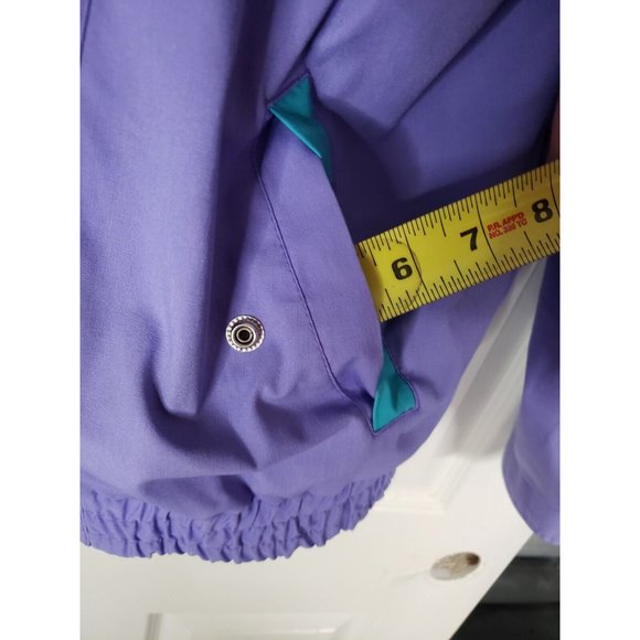Casual Club All Around the World VINTAGE Windbreaker Jacket purple & Aqua Large - Picture 7 of 9